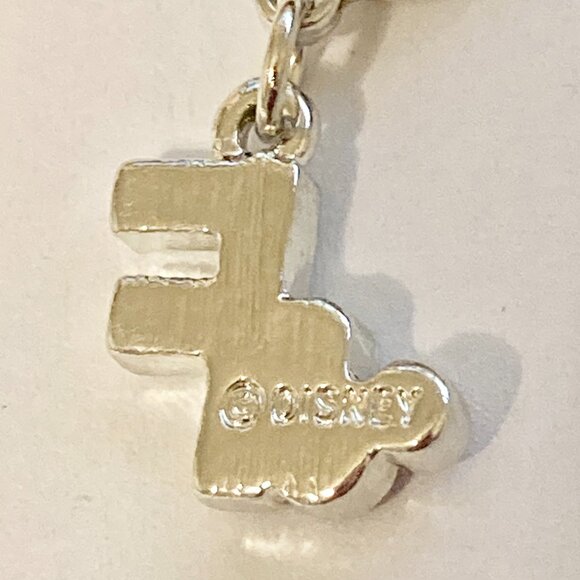 Vintage Disney Pink Crystal Mickey Mouse Ears Charm Clip On Initial Letter F - Picture 8 of 10